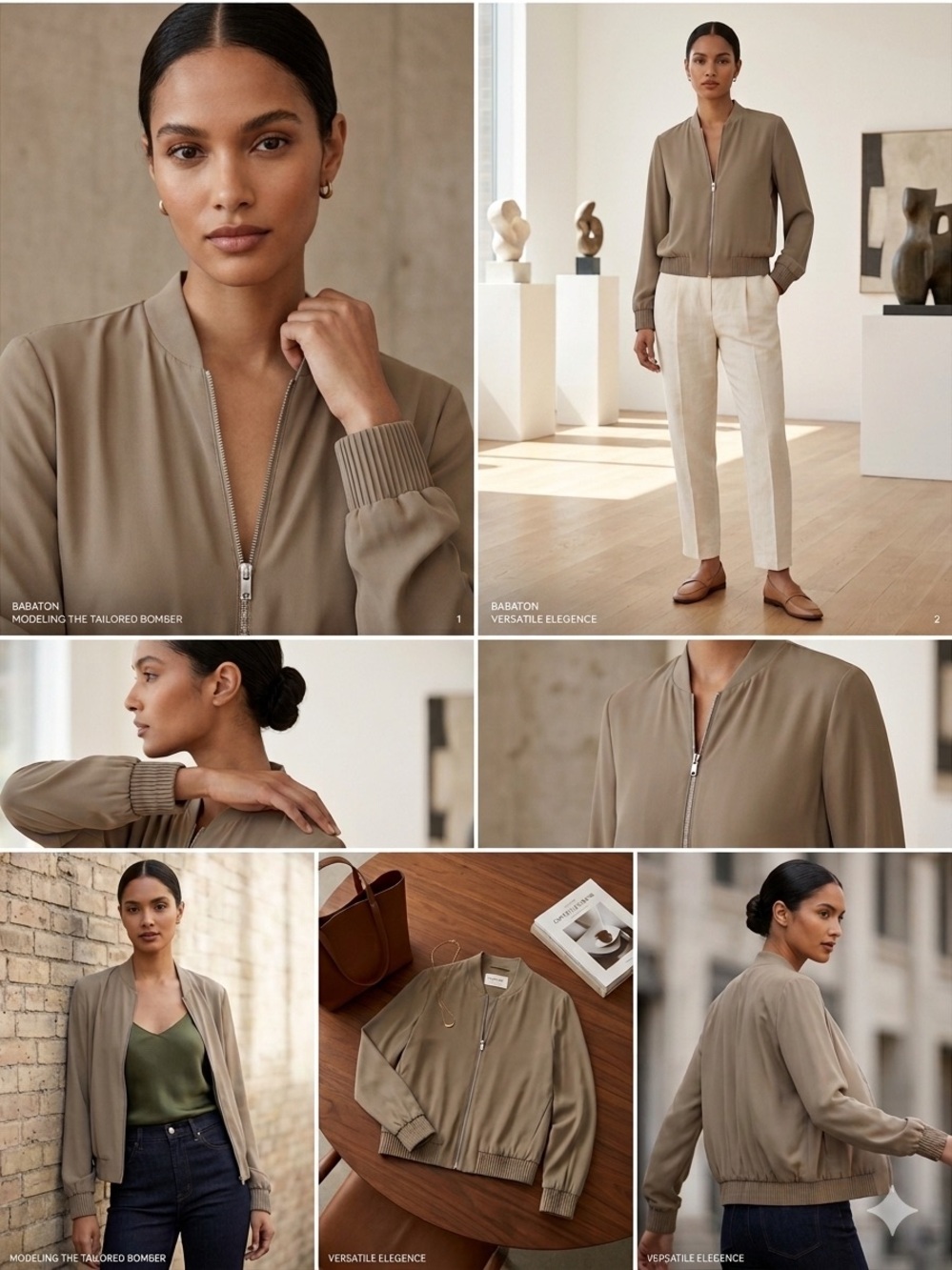 Aritzia (Babaton) Taupe Lightweight Bomber Jacket —Size S